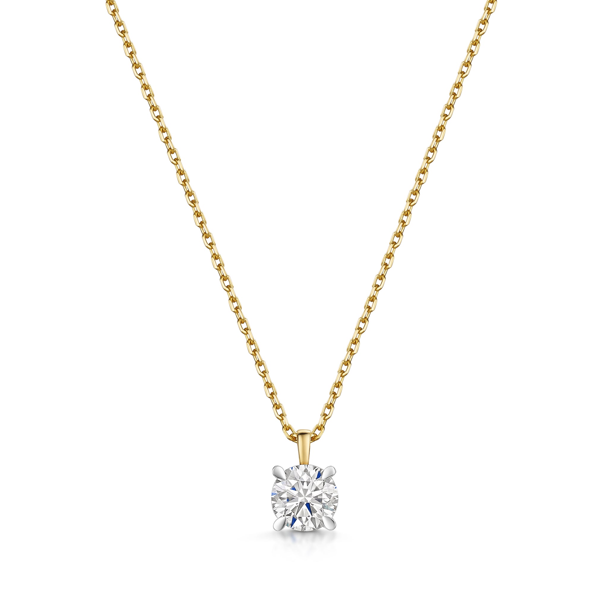 Prong Setting Pendant With Chain