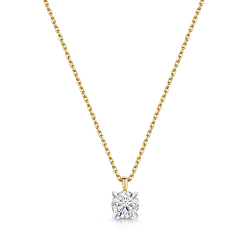 Prong Setting Pendant With Chain