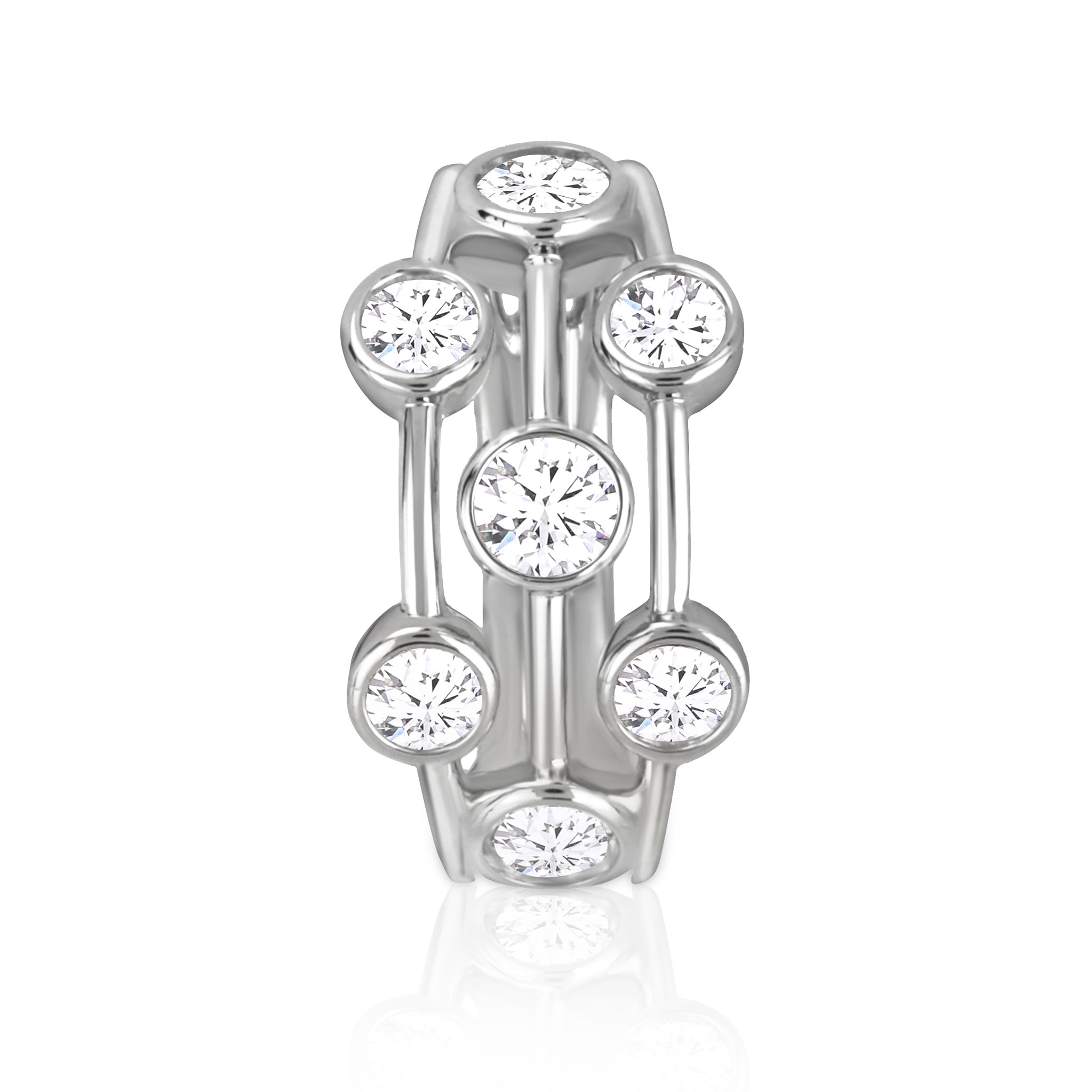 Bezel Setting Multi-Stone Diamonds Rings
