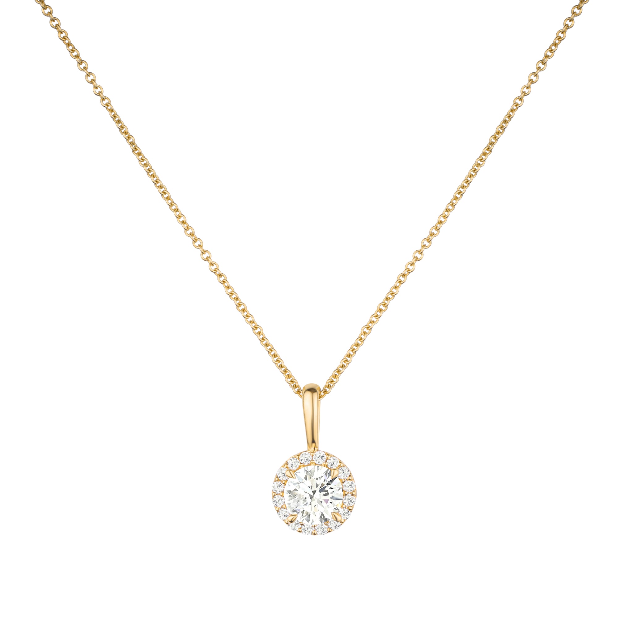 Talon Setting Halo Diamonds Pendants