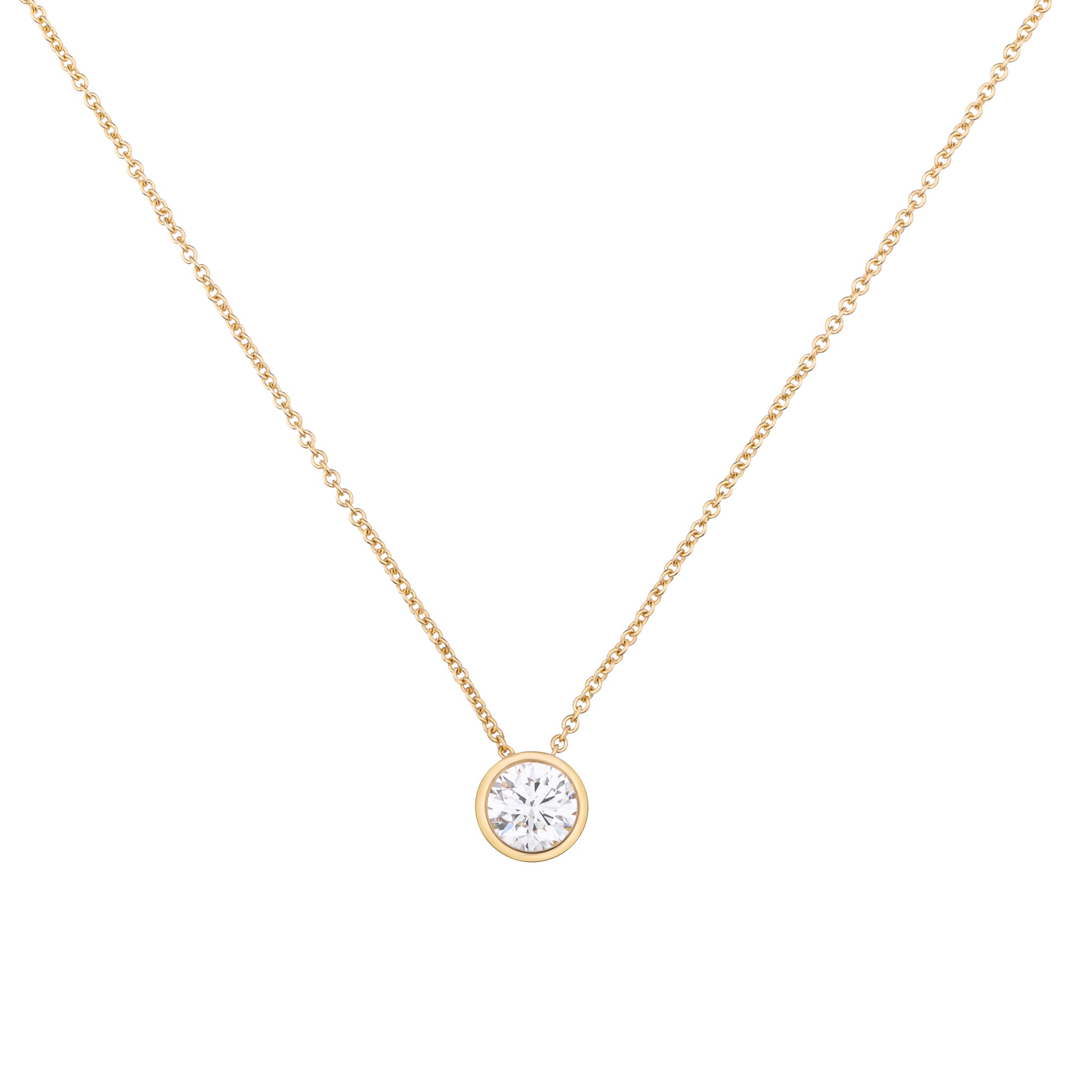 Bezel Setting Single Stone Diamonds Pendants