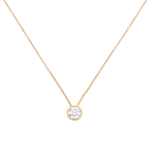 Bezel Setting Single Stone Diamonds Pendants