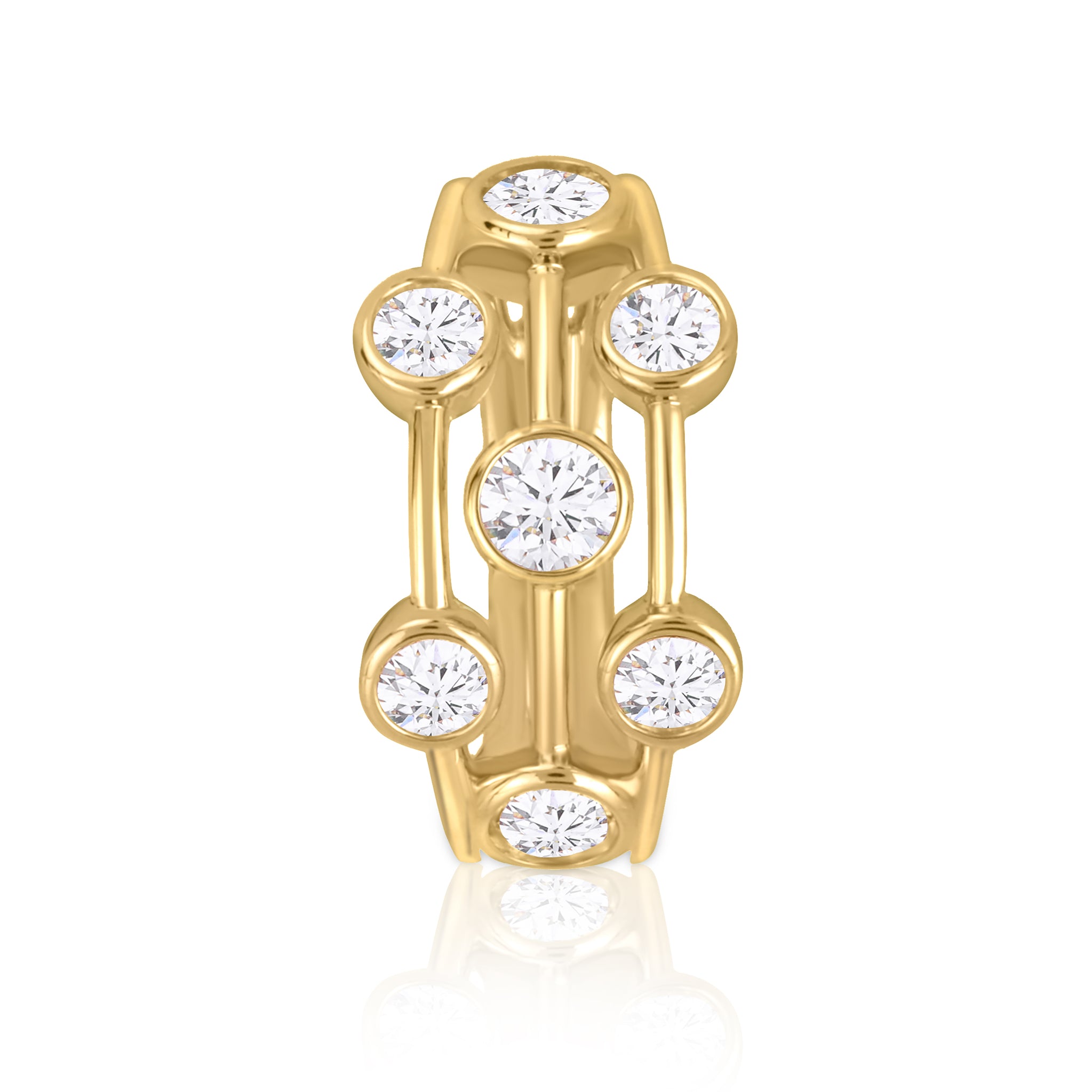 Bezel Setting Multi-Stone Diamonds Rings
