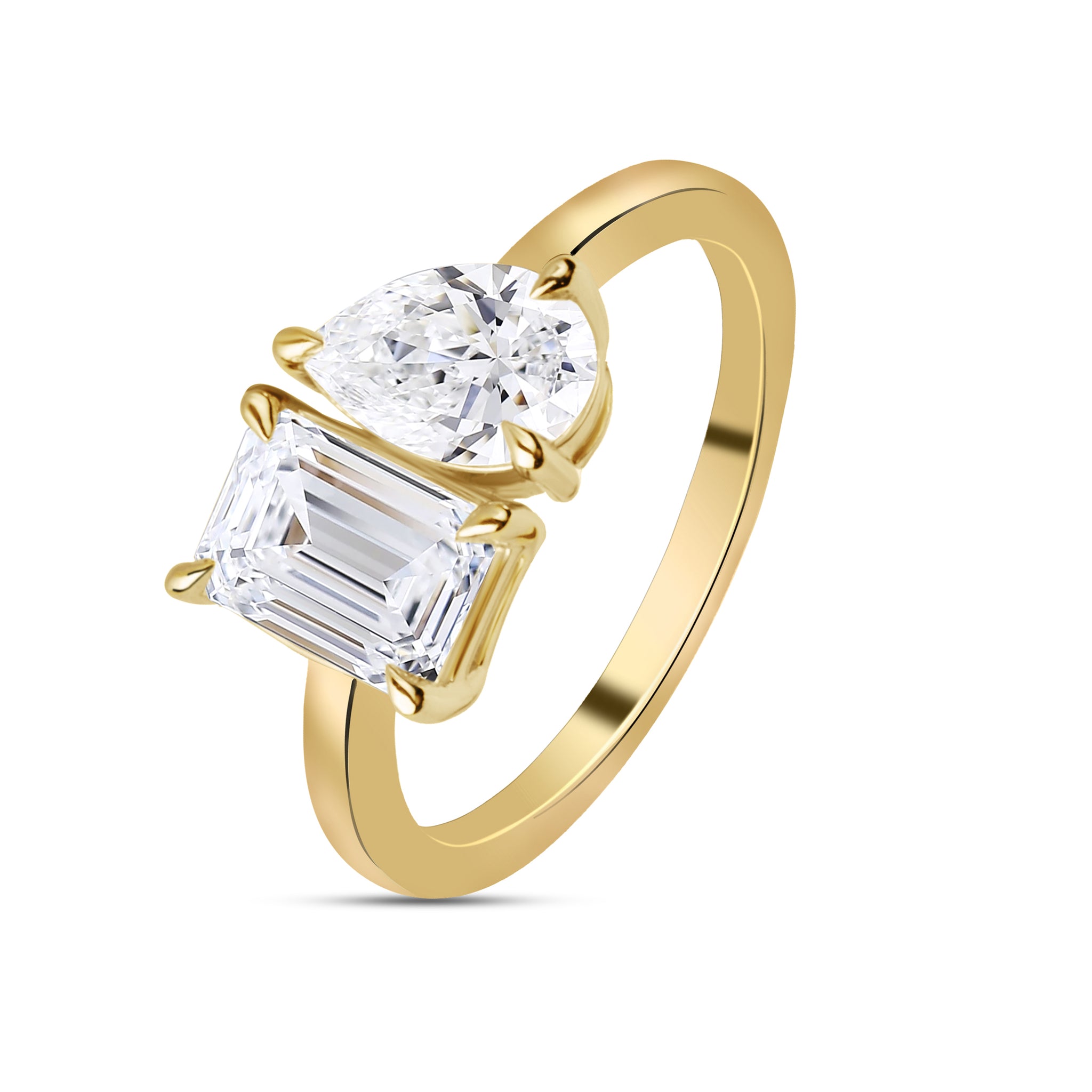 Talon Setting Two Stone Ring Diamonds Rings