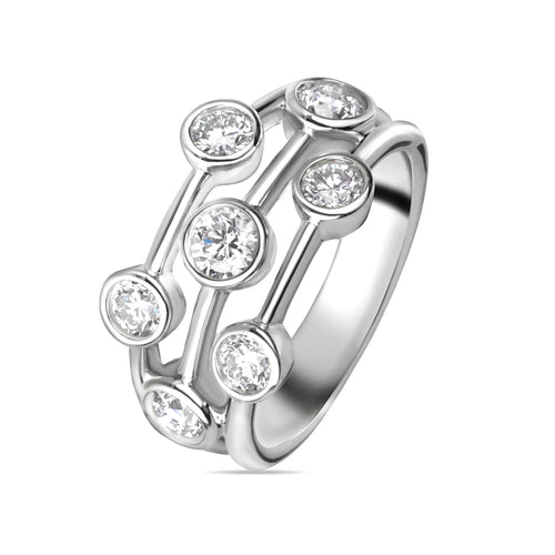 Bezel Setting Multi-Stone Diamonds Rings