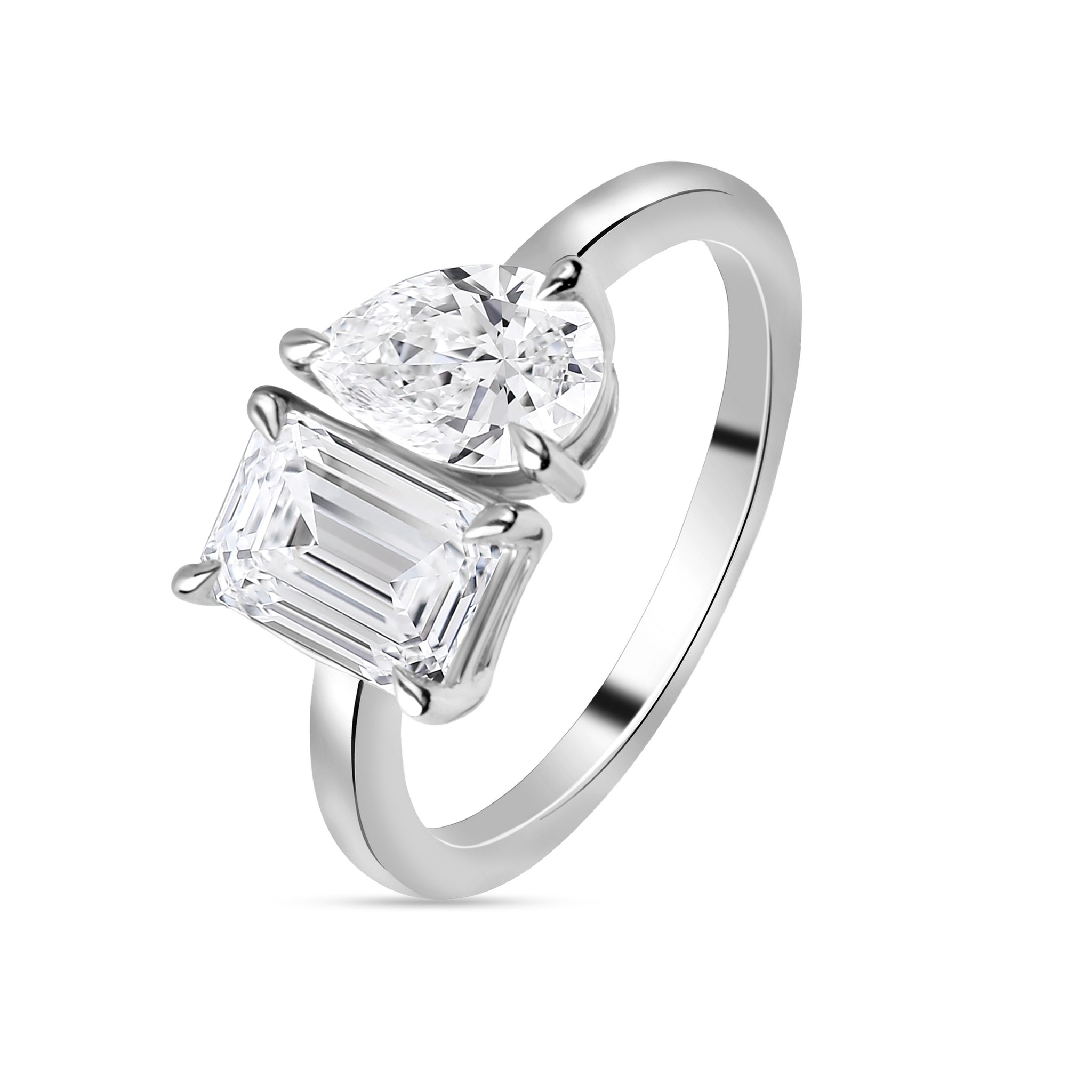 Talon Setting Two Stone Ring Diamonds Rings