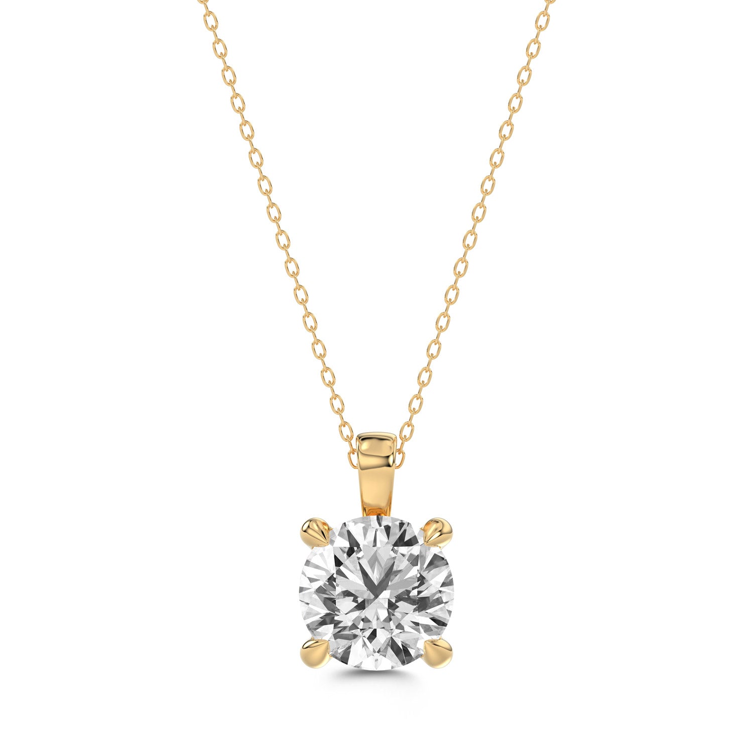 Talon Setting Single Stone Diamonds Pendants