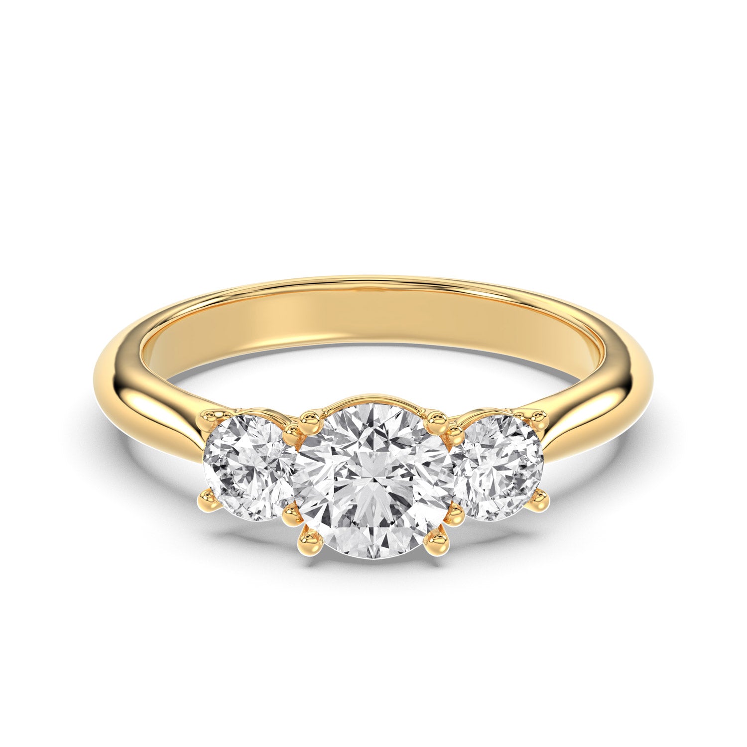 Prong Setting Three Stone Ring Diamonds Rings