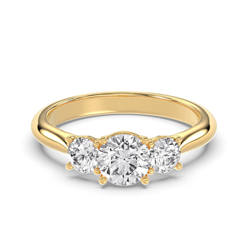 Prong Setting Three Stone Ring Diamonds Rings
