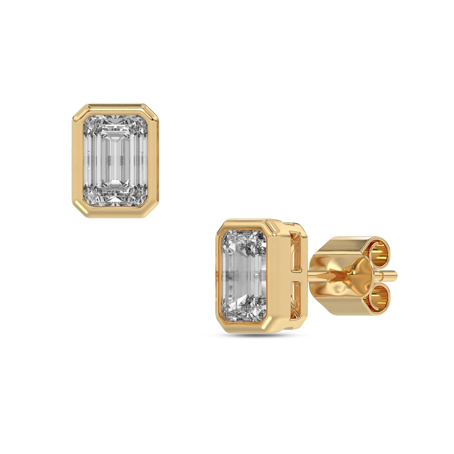 Bezel Setting StudsDiamonds Earrings