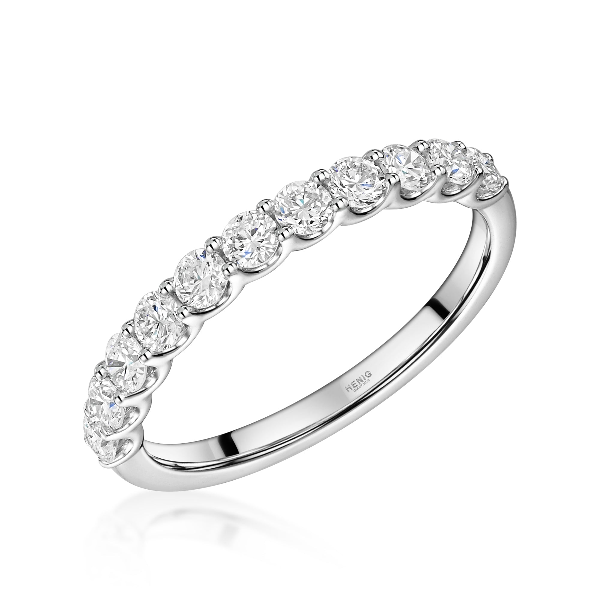 Prong Setting Half Eternity Diamond Ring