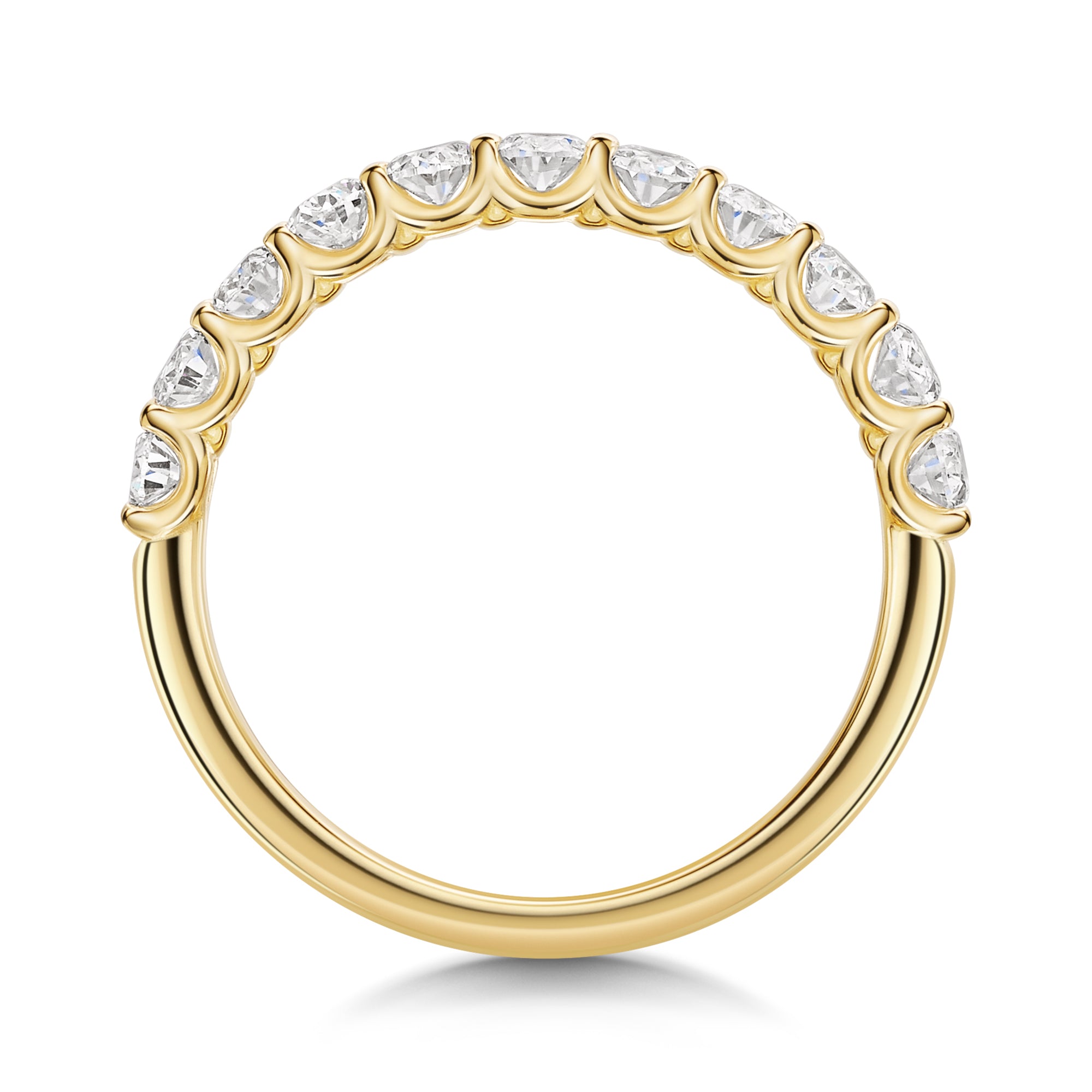 Prong Setting Half Eternity Diamond Ring